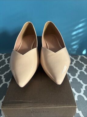 Paolo Nude Patent Pointed Flats